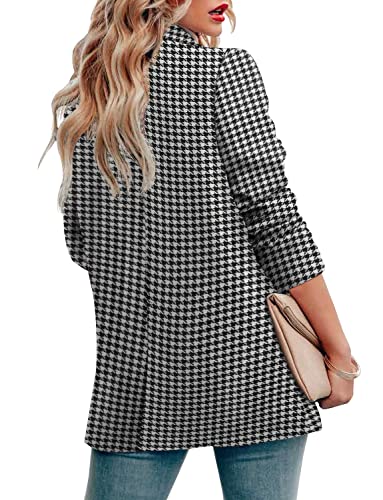 Crazy Grid Womens Casual Blazer Long Sleeve Business Suit Jacket Open Front Button Work Office Blazer Jacket Fashion Dressy Plus Size Ladies Blazer Blackish Green 3X-Large #TOP3