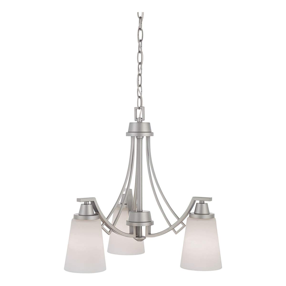 TK0009117 Wright 3-Light Chandelier in Matte Nickel, 20" L x 20" W x 20" H