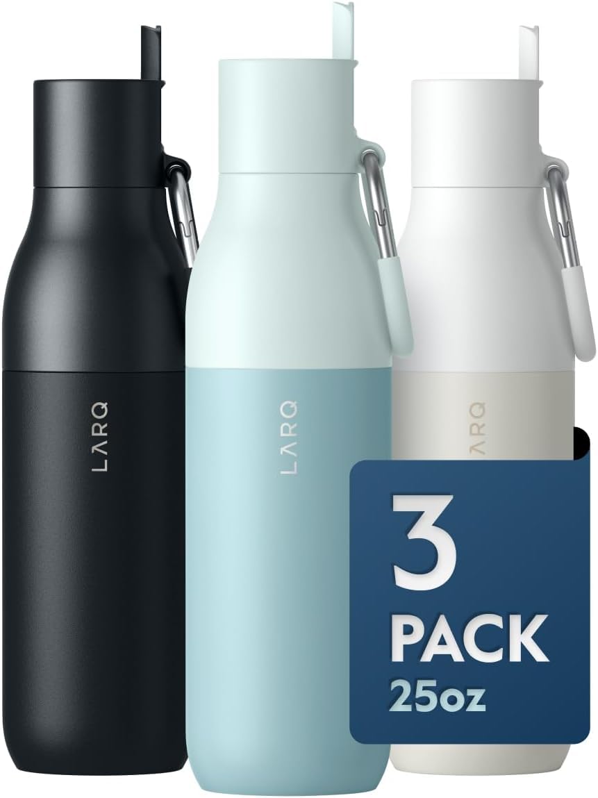 Flippin Good Gift Set - 3x LARQ Bottles Flip Top 25oz - Insulated Stainless Steel Water Bottles With