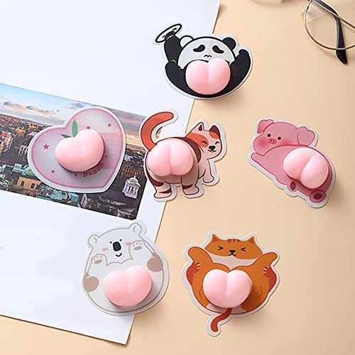 IKASEFU Decorações de carro fofas 3D engraçado porco bumbum adesivo de silicone tira anticolisão ade