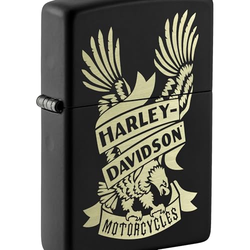 Encendedor de Bolsillo Zippo Harley-Davidson Eagle Negro miniatura 1