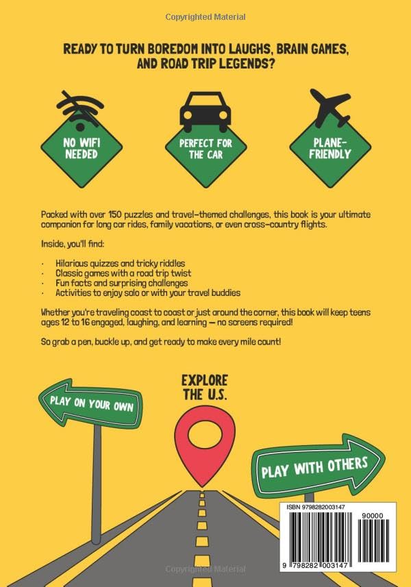 Road Trip Game Book for Teens: Fun Brain Puzzles and Travel Games for ages 12-16 on Long Journeys (Car and Airplane Activities to do Alone or with Others) - Image 2