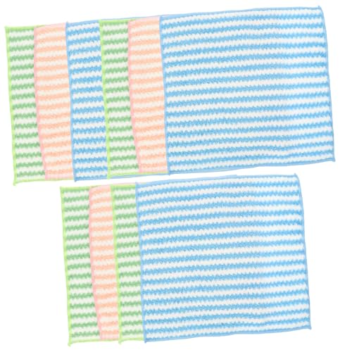 EXAOMBLE 10個 キッチン用洗碗布 吸水性に優れた多機能清掃タオル 食器拭き用柔らかく丈夫なウォッシュクロス 家用テーブル グラス 手拭き対