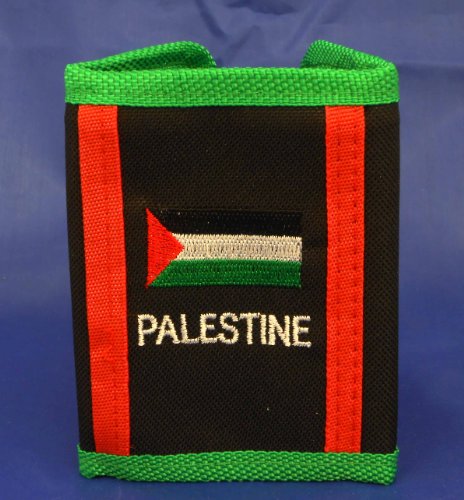 Nabil's Gift Shop Palestine Wallet - Green, Unisex Adult Men's Modern Tri-Fold Synthetic Wallet with Zipper Closure, 3 Sections, 6 Pockets