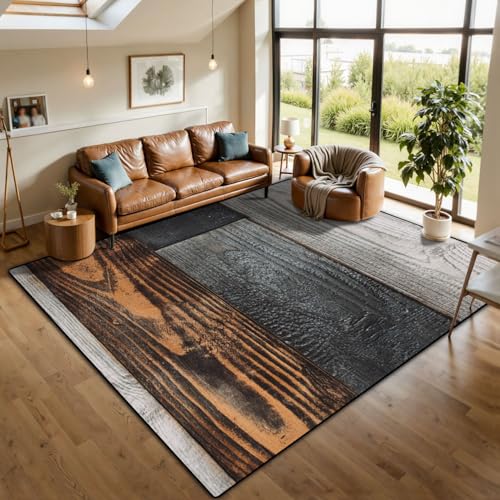 10x14 Area Rugs for Living Room Gray Shiplap Distressed Wood