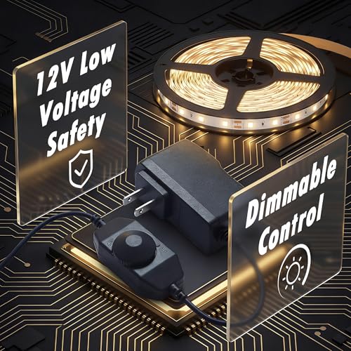 Tira de LED regulable 20 pies 3000K blanco cálido miniatura 3