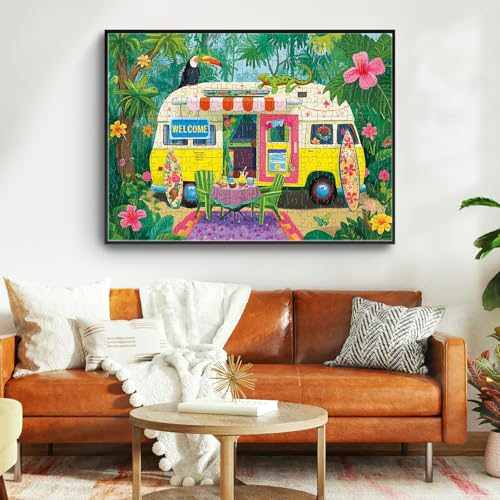 Puzzle de 300 piezas grandes para adultos y niños, naturaleza, aventura, arte con letras en el reverso, 20.5 x 15 pulgadas miniatura 5