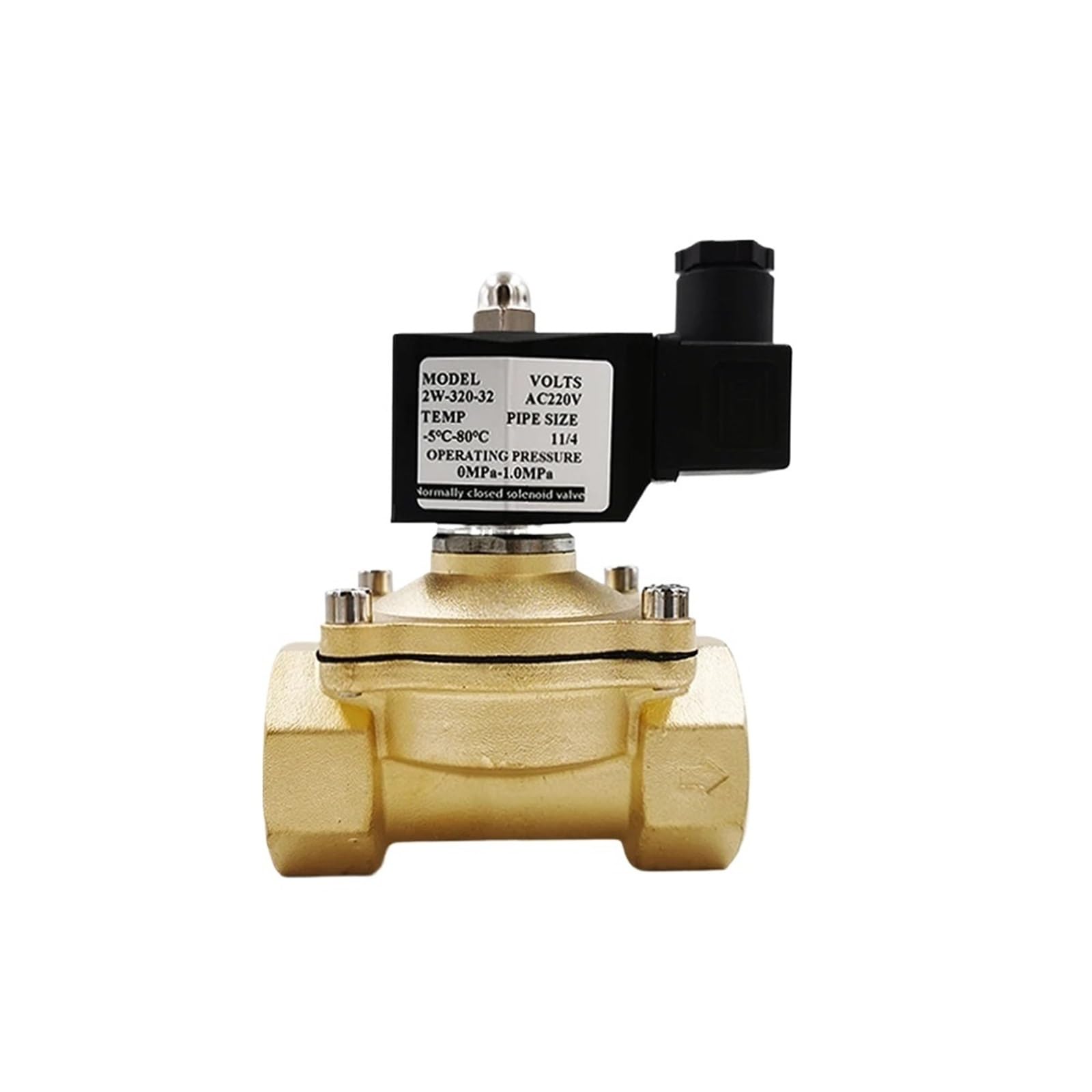 Uyqukggpsn Dn20 Dn15 Dn25 Normally Close Brass Electric Solenoid Valve 1/2" 3/4" 1" 110V/220V/Dc12v/Dc24v(,Ac220v)