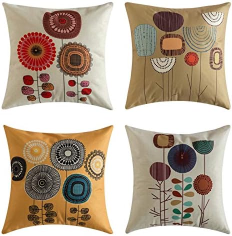 Slozzi Herbst Kissenbezüge 4er Set - 45x45cm Kürbis Design Aus Samt