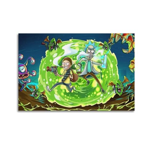 PLOMSYXRTW Póster artístico de Rick And Morty, pintura decorativa, lienzo, póster de pared e imagen artística moderna para decoración de dormitorio familiar, pósteres de 20 x 30 pulgadas (50 x 75 cm)