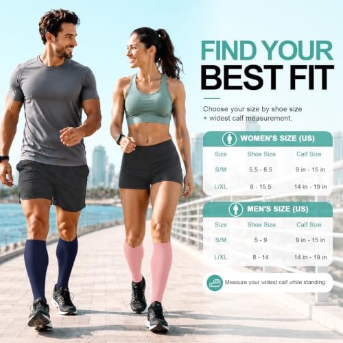 Image of Laite Hebe 3 Pack Medical Compression Sock-Compression Sock For Women and Men Circulation -Best for Running,Nursing,Athletic Sports