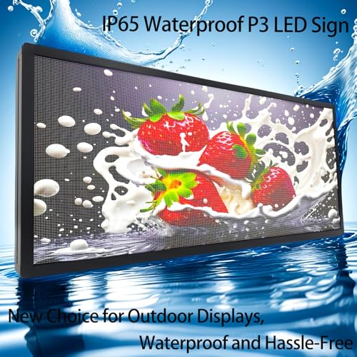 Image of P3 Led Scrolling Programmable Signs, 320x128px High Resolution Digital LED Signage Displays, WIFI & USB Control Electronic Message Board Business Advertising Sign, Support Text /Image /Video 40 inchx18 inch