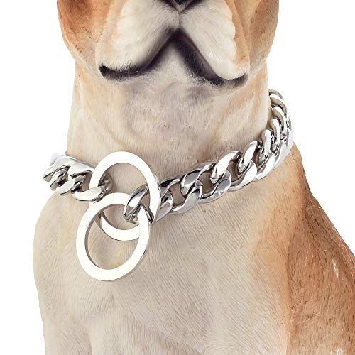 Silver Collar Dogs 8 GZMZC Dog Chain Collar 13/15/19MM High Polished Stainless Steel NK ...