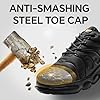 Furuian Safety Trainers Men Steel Toe Cap Trainers Lightweight Safety Shoes Comfortable Work Trainers Slip Resistant Steel Toe Cap Shoes Indestructable Black #1