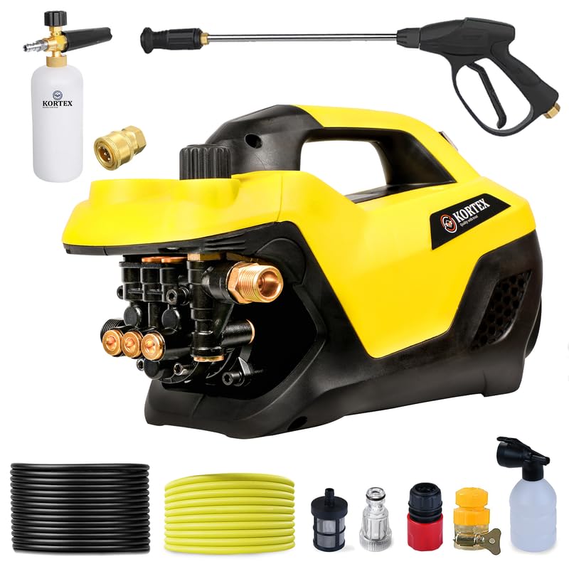 Kortex Y10D High Pressure Car Washer Cleaner Pump with Professional Foam Bottle, Brass Connector & All The Required Accessories with 2800watts Motor and 280 to 310 Bar Max Pressure (Portable) (B09SCVF68T) Amazon Price History, Amazon Price Tracker