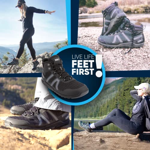 Xero Shoes Women's Xcursion - Zero Drop, Fully Waterproof Hiking Boot, Black Titanium (2021 Version), 8 #TOP4