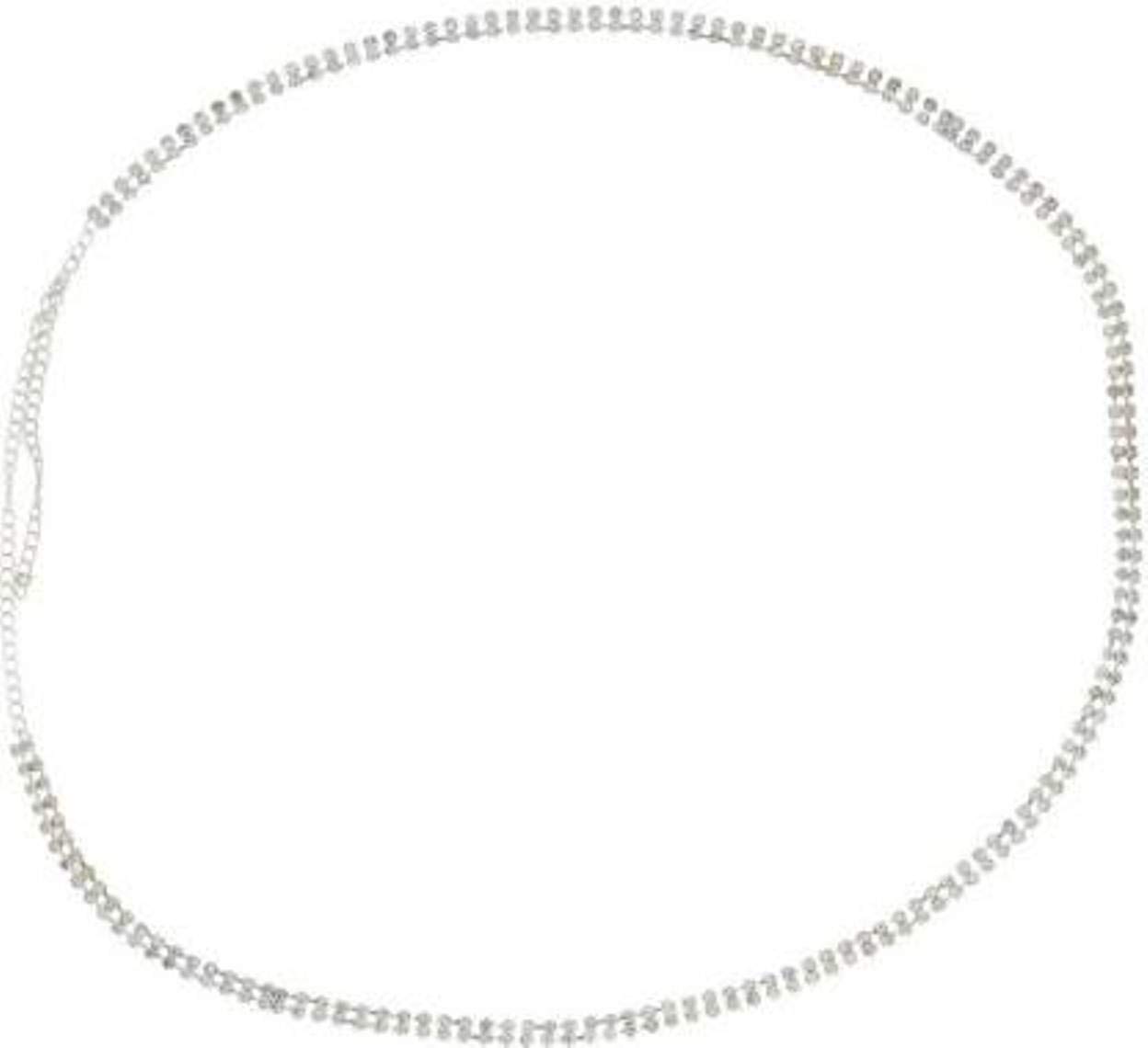 DIMIKI Excellent Quality American Diamond Silver Plated 2 Line Waist Chain Kamarband or Waist Belt for Women and Girls (B08DMH86L6) Amazon Price History, Amazon Price Tracker