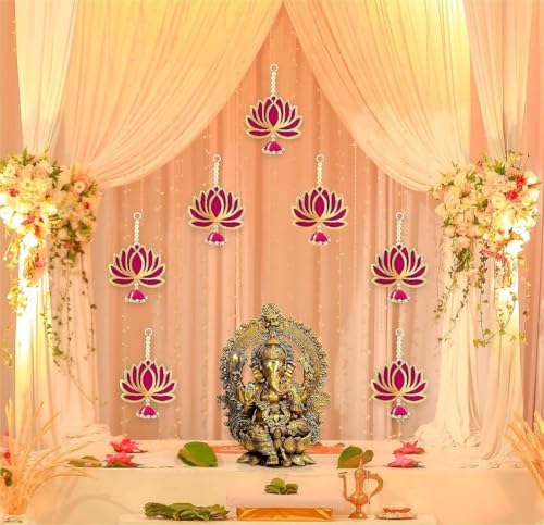 Image of SpecialYou Janmashtami Decoration Items | Ganpati Decoration Setup for Home | Backdrop for Pooja Decor | PVC Backdrop Stand for Decor | Krishna Janmashtami Items- 6 pcs