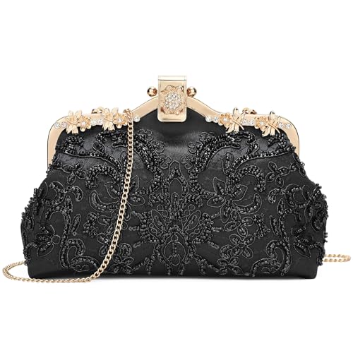 Image of UBORSE 1920s Vintage Clutch Purse Beaded Evening Bag for Women Formal Bridal Sequin Handbag Clutch for Wedding /Prom /Cocktail | 1920s
