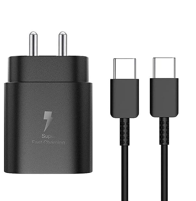 Image of LGOC Original 25Watt USB Type C Charger Compatible For Samsung M01 / M11 / M21 / M31 / M31 Prime / M12 / M32 / M42 / M52 / M33 / M54 / M31S / M32 5G / M22 5G / M62 / M51 / M13 / M23 / M33 / M54-Black