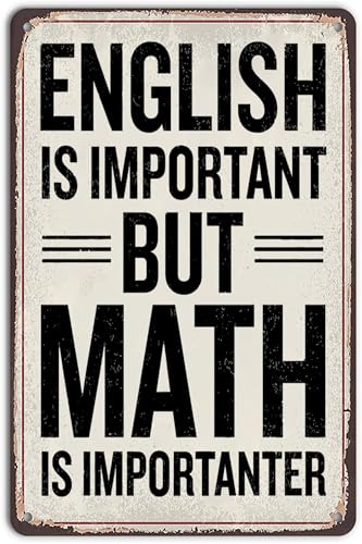 Bctxxa Funny Math Posters Classroom Decor - Middle School High School Classroom Decorations - Students Teachers Gift - Math Is Importanter Tin Sign Fo