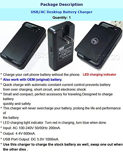 [LG Stylo 3 Battery Charging Combo Pack] High Power Portable External Desktop Dock Quick Battery Charger USB Data Cable Cord 3ft for LG Stylo 3 LTE L83BL Smartphone