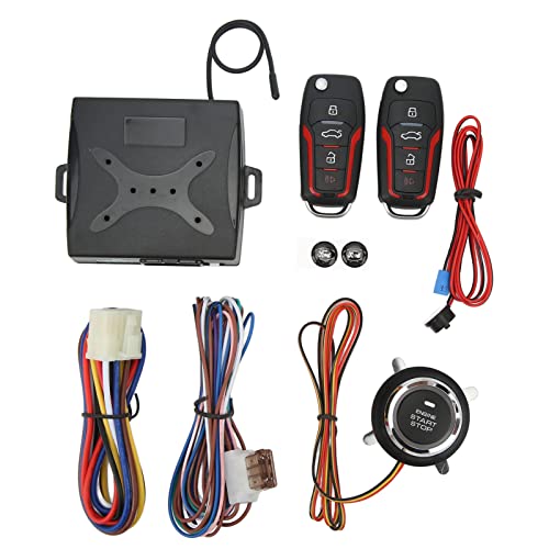 aqxreight Kit de Verrouillage centralisé à Distance, Système D'entrée sans clé de Voiture 12V Antivol Un Bouton Démarrage Système de Verrouillage à...
