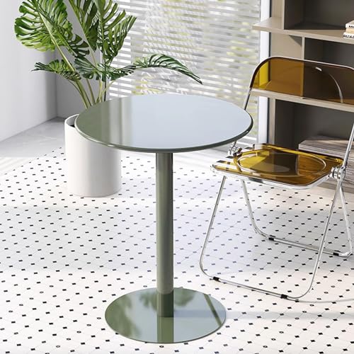 Mesa redonda de bistró estable con base de metal para optimizar rincones pequeños 2