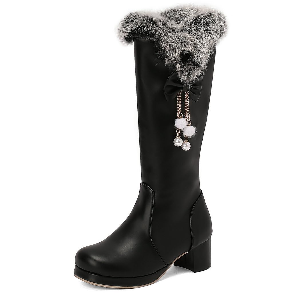 Knee High Fullino Boots For Women Furry Boots Dannto Women's