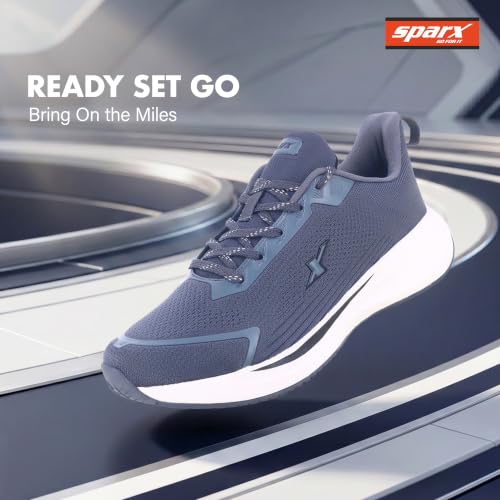 Image of SPARX Sports Running Shoes for Men - Lightweight Breathable Lace-Up Athletic Shoes with Cushioned Comfort, Shock Absorption, Durable Grip, Flexible Sole & Everyday Walking Performance