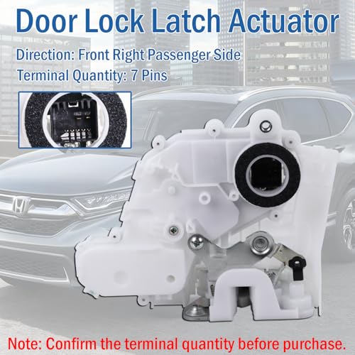 Image of Front Right Passenger Side Door Lock Latch Actuator Motor with Rod Compatible with 2007-2011 Honda CR-V CRV, Replaces 72110-SWA-D01 DLA1015 72110-TA0-A11 937-566