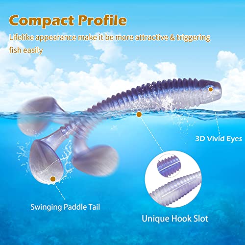 image for Bombrooster Paddle Tail Swimbaits, 3.75