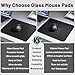 Glazir Glass Gaming Mouse Pad, Hard Mousepad for Gaming, 13.7” x 9.8” Ultra-Smooth Micro-Etched Surface Mousepad, Improved Precision & Speed, Anti-Slip Base, Black
