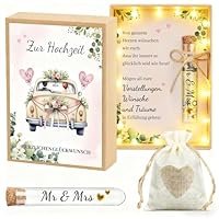 Hochzeitsgeschenke für Brautpaar, Hochzeitsgeschenke Ideen Geld, Inklusive Hochzeitskarten, Geschenkboxen, Reagenzgläser aus Kunststoff, Jutebeutel für Hochzeiten, Verlobungen, Hochzeitsjubiläen