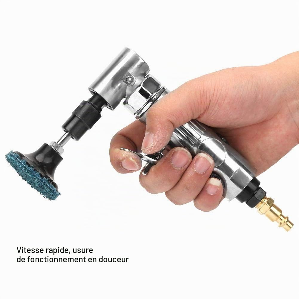 MBSP Meuleuse pneumatique à 90 degrés 1/4 - Meuleuse d'angle à disque de 2 pouces pour polissage professionnel