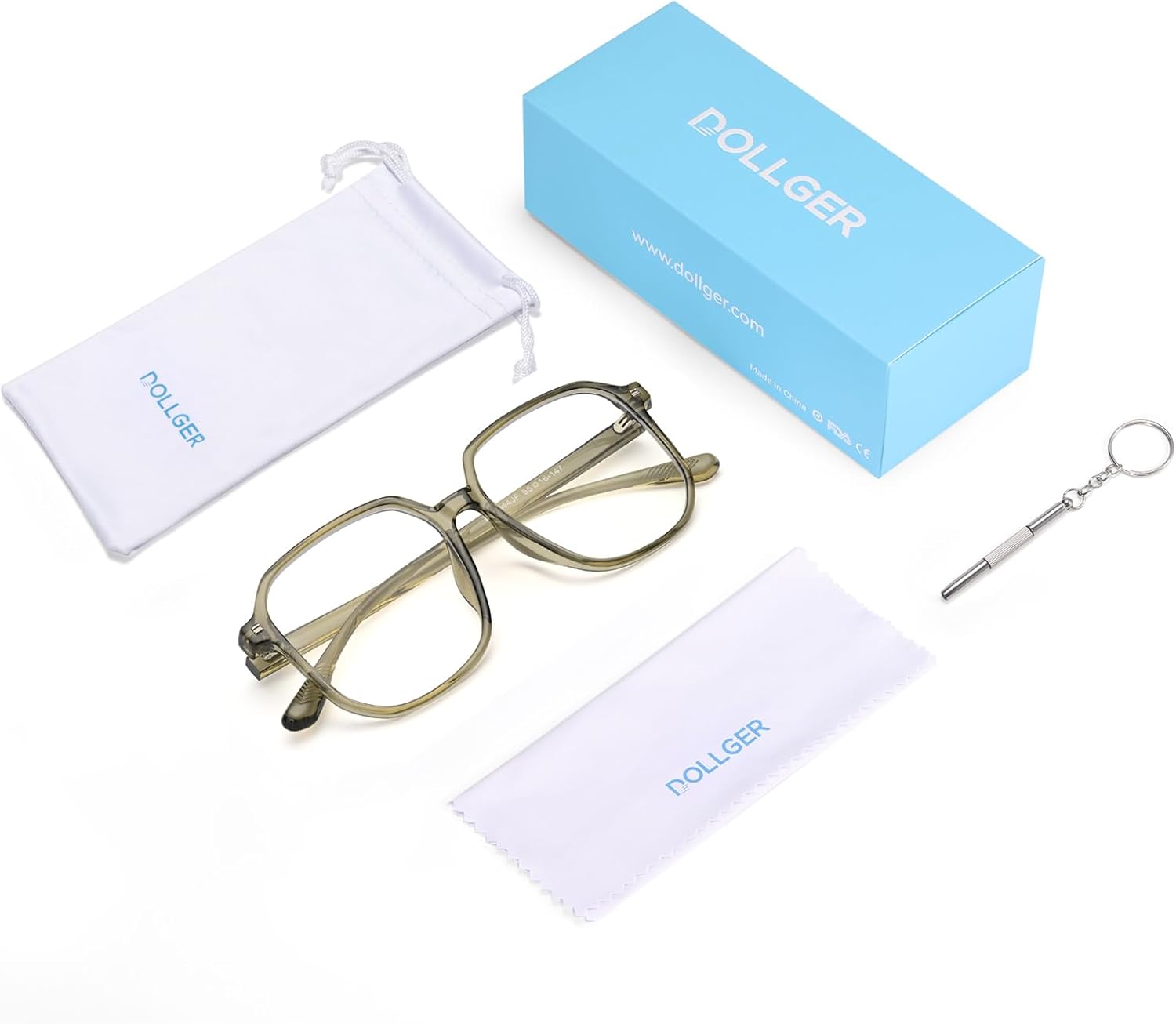 Dollger Oversized Blue Light Glasses for woman Square 90s Fashion Blue Light Blocking Glasses Men Non Prescription TR90 Frame - Image 6