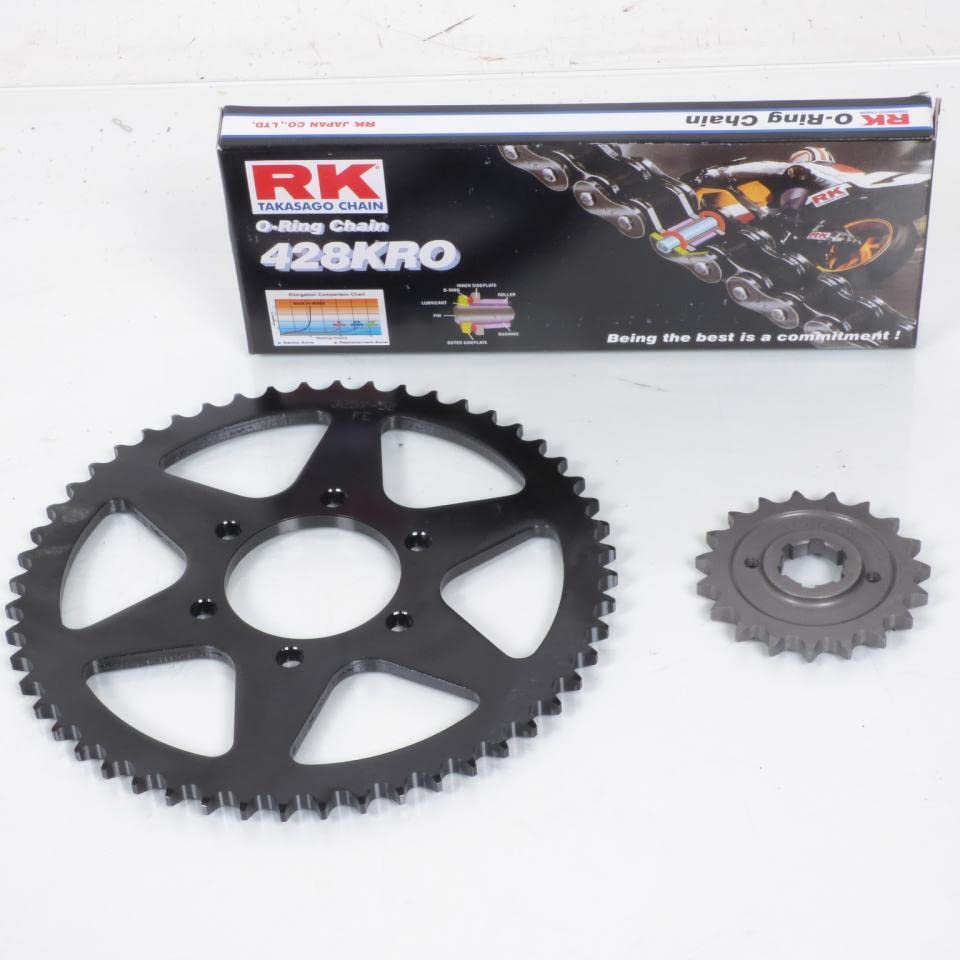 Kit chaîne 52x19x428 France Equipement moto Yamaha 350 XT 1985 à 1999 Neuf