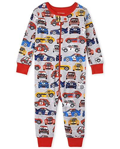 Image of The Children's Place 2 Pack Baby and Toddler Boy Snug Fit Cotton Zip-Front One Piece Pajama
