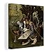 MuchoWow Leinwand Bilder Gemälde Wanddekoration - 20x20 cm - Schiff der Narren - Gemälde von Hieronymus Bosch - Wohnzimmer Schlafzimmer Dekoration