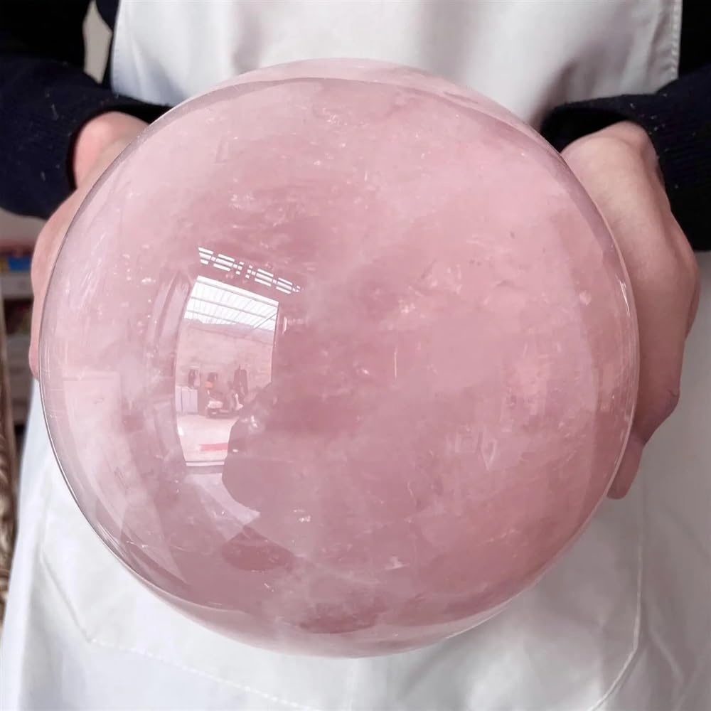 AARTERZZA Beautiful Rose Quartz Sphere Crystal Ball Ornaments (Size : 1500-1600g)
