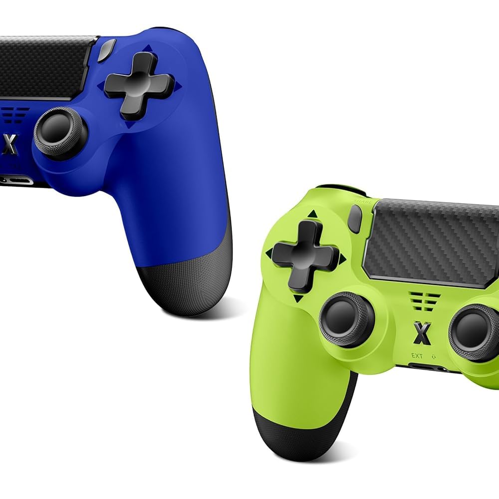 Satevol 2 Pack Controller Wireless, Controller di gioco compatibile con P4/Pro/Slim/PC,Gamepad Joystick per P4 con Pulsante Turbo/Posteriore/Doppia Vibrazione/6 Assi Giroscopio