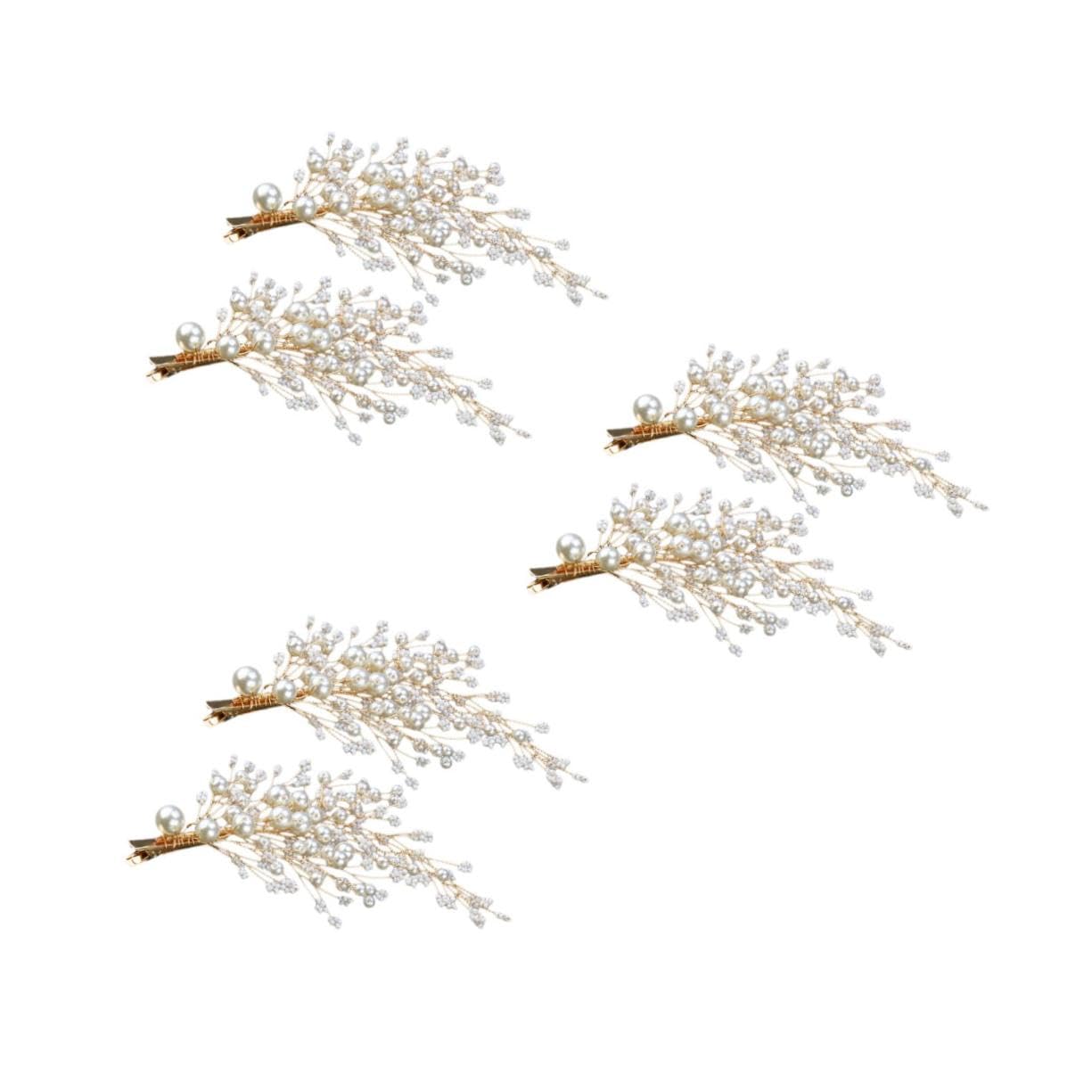 VICASKY 3 Bijoux Cheveux Mariage Perles Dorées Épingles à Cheveux Tresse Élégantes Accessoires Coiffure Mariée pour Voile et Cérémonie et Durables