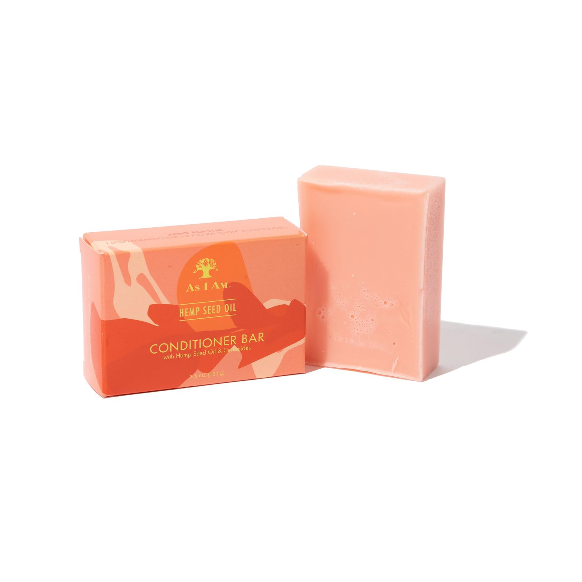 As I Am Hemp Seed Oil Conditioner Bar - 3.5 ounce - with Ceramides, Calendula, Betaine - Made in USA