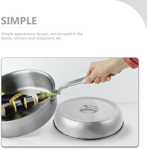 Miniatura 5 de Kichvoe Juego de 2 cubiertas de hilvanado de 7.8 pulgadas, de acero inoxidable, cúpulas de metal para queso, cúpula de plancha, cubierta de