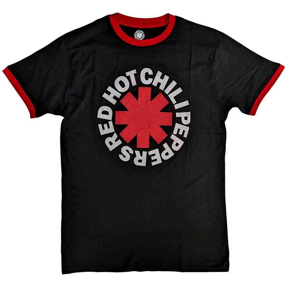 Red Hot Chili Peppers Ringer T Shirt Classic Asterisk Official Unisex Black XXL