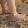 Evil Eye Ankle Bracelets for Women, 14K Gold Plated Double Layering With Evil Eye Anklet Bead Chain Disc Letter Charm Anklet Bracelets Hypoallergenic Jewelry for Women Beach Gifts Gold Jewelry M