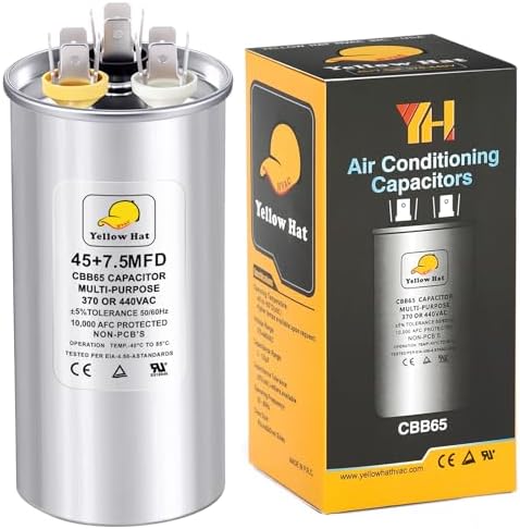45+7.5 uF 45/7.5 MFD ±5% 370V/440V CBB65 Dual Run Round Capacitor for AC