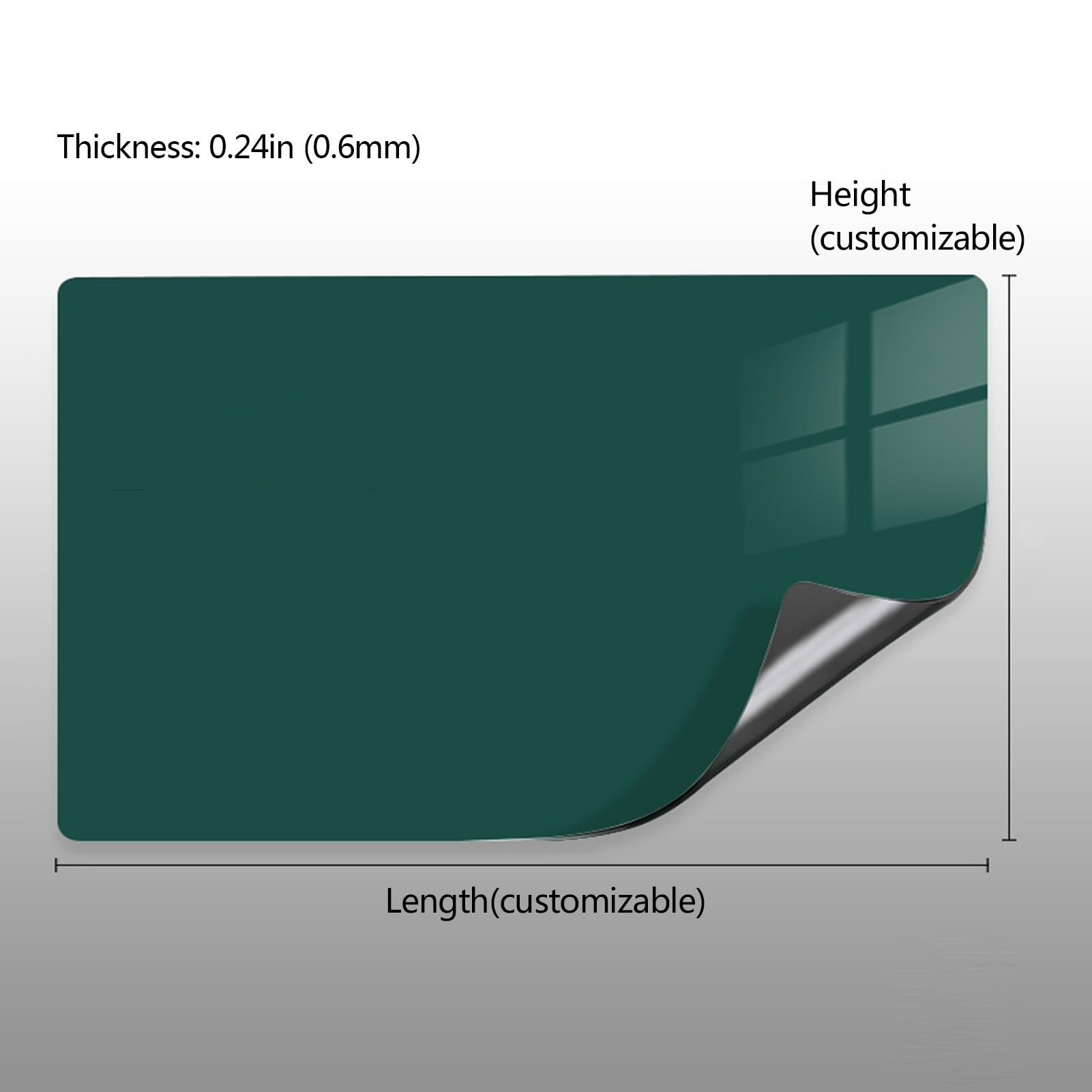 Rolka naklejek z papieru do tablic magnetycznych, Samoprzylepna magnetyczna tapeta suchościeralna w wielu kolorach, różne rozmiary(Green,46.5x58.3in(118x148cm))
