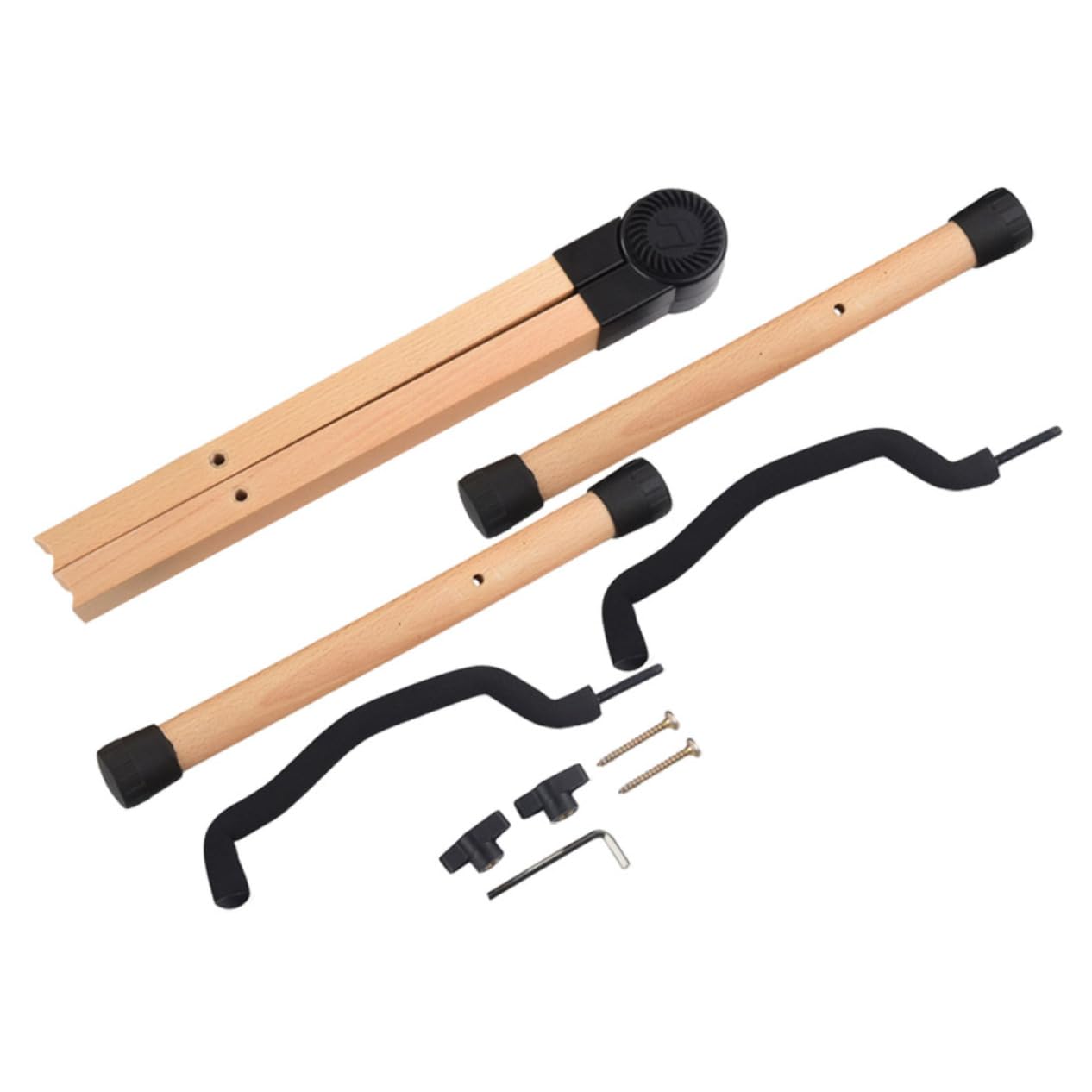 PartyKindom Soporte De Guitarra De Pie Plegable Estructura En Madera De Haya Natural, Compatible Guitarra Acústica, Eléctrica, Ukelele, Adecuado Para Músicos En Movimiento