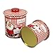 Angoily 2 Unids Christmas Tinplate Jarro de Caramelo con Tapones Santa Claus Tarro de Almacenamiento de Alimentos de Metal Redondo Contenedor de Almacenamiento de Hojalata de Navidad para